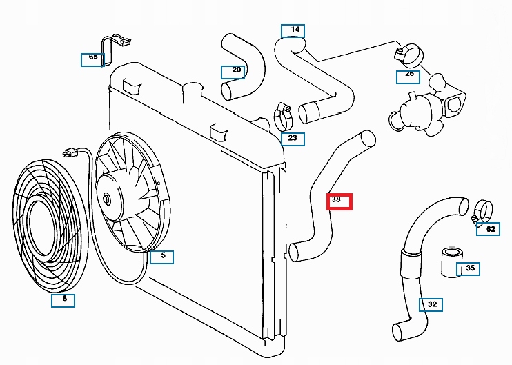 фото №5, Mercedes w123 шланг радиатора org 1235011882