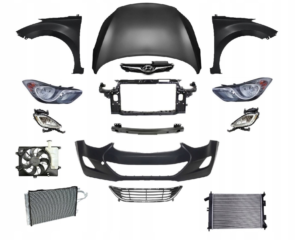 Купити Elantra 10-16 перед бампер капот pas крила