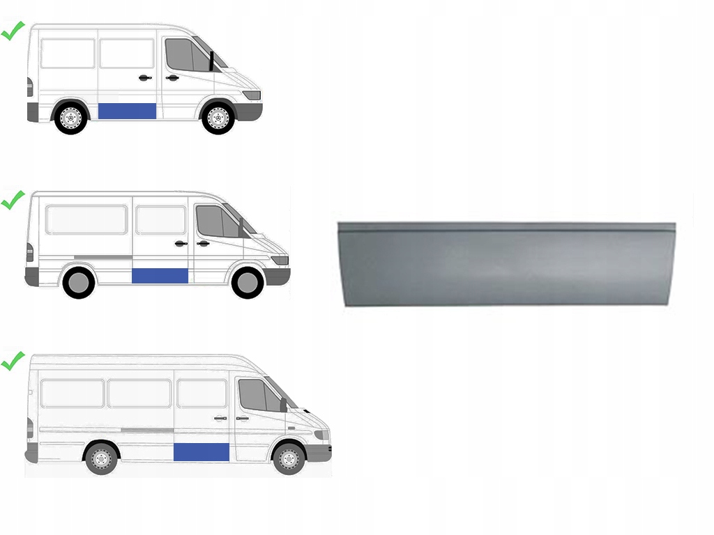 фото №1, Mercedes sprinter 2000-2006 дверь правая нижний 31 cm