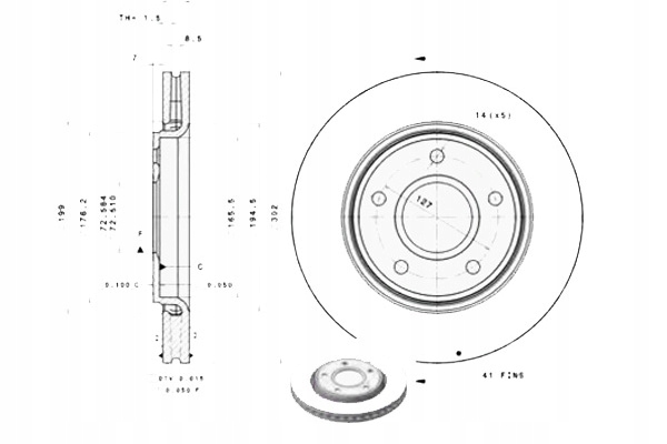 фото №1, Диск тормозной. chrysler grand voyager 07