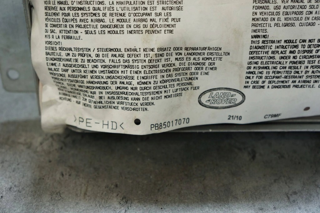 фото №5, Подушка пассажира подушка безопасности land rover discovery 4 iv