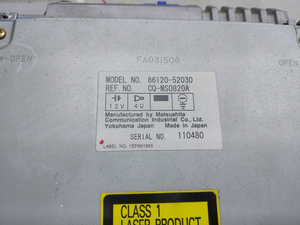 фото №4, Радио заводской 86120-52030 toyota yaris i