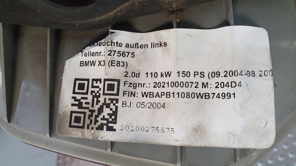 фото №7, Лампа задня ліва bmw x3 e83 lift 6990169 06-