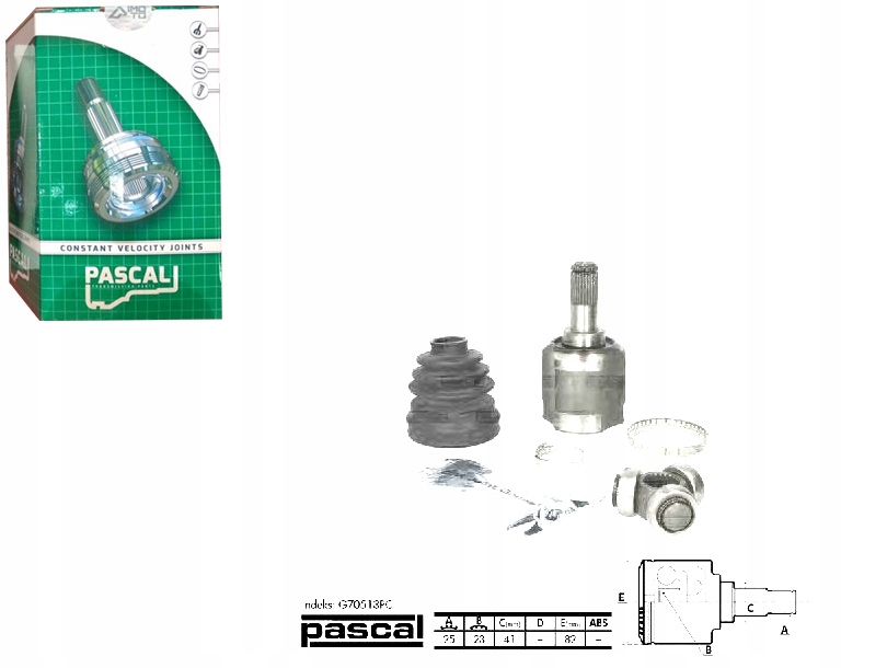 фото №1, Pascal g70513pc набор шарнир, wał приводной