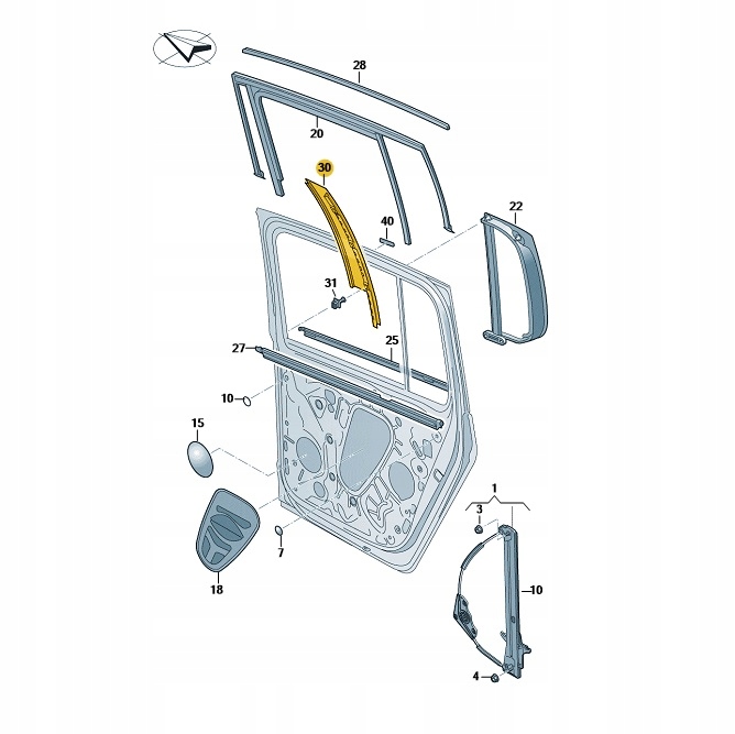Купить Накладка na рама окно дверь сторона правая vw touran oe: 5ta839902a041