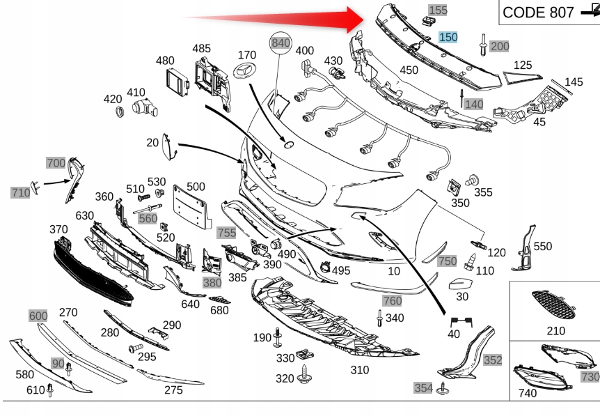 фото №8, Усилитель бампера перед mercedes cla c117 x117