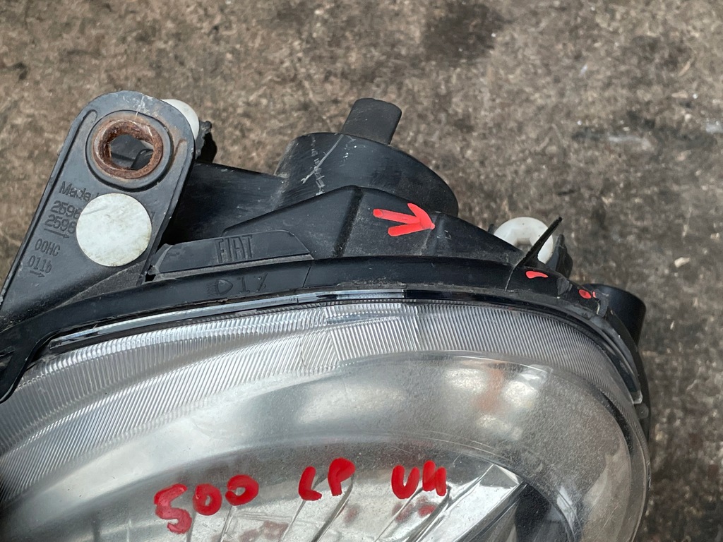 фото №6, Fiat 500 2007 лампа левый перед левая передняя uk