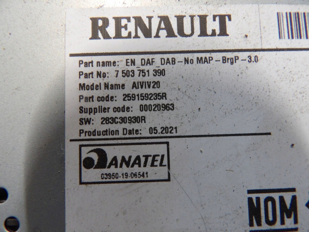 фото №3, Радио 259159235r renault kangoo iv 4