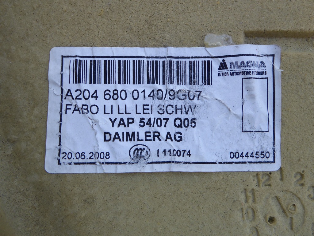 фото №11, Mercedes w204 коврик обшивка водителя c-klasa