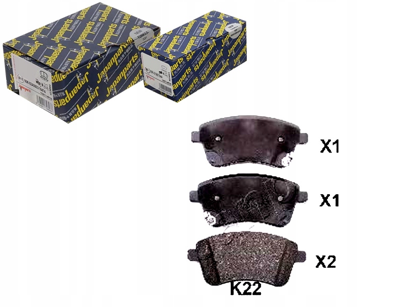 фото №1, Japanparts pa-k22af набор тормозных колодок тормозных, тормоза дисковые