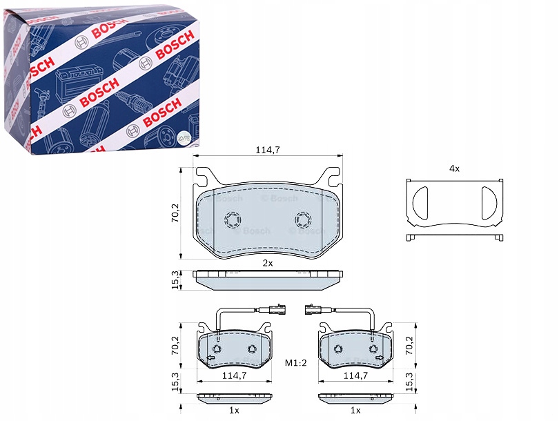 фото №1, Тормозные колодки тормозные задняя alfa romeo giulia stelvio 2.9 10.15- bosch