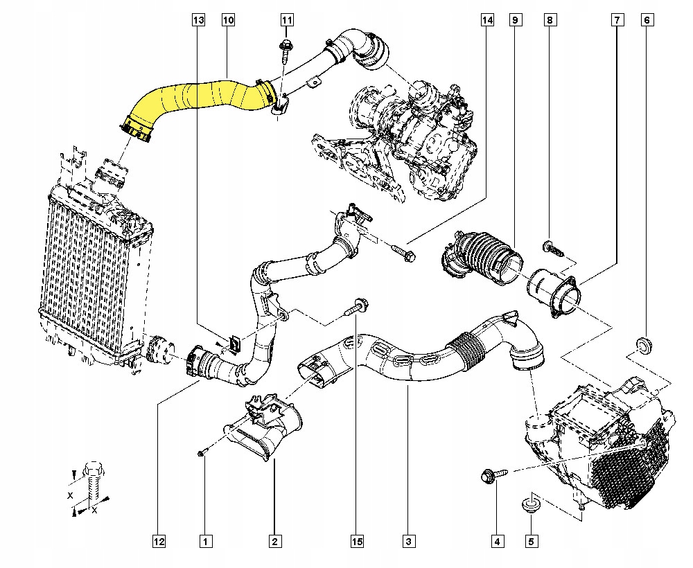 Труба інтеркулер dacia renault 1.3 tce 144607725r Доставка