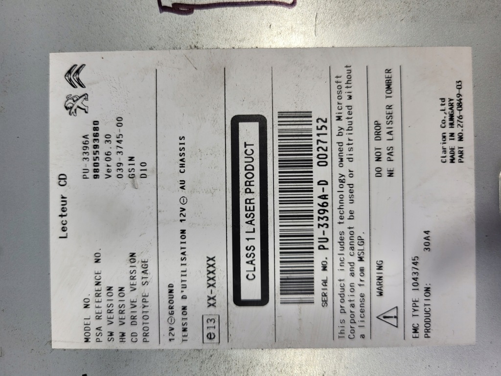 фото №4, Peugeot 308 ii t9 зчитувач навігації 9805593680 радіо