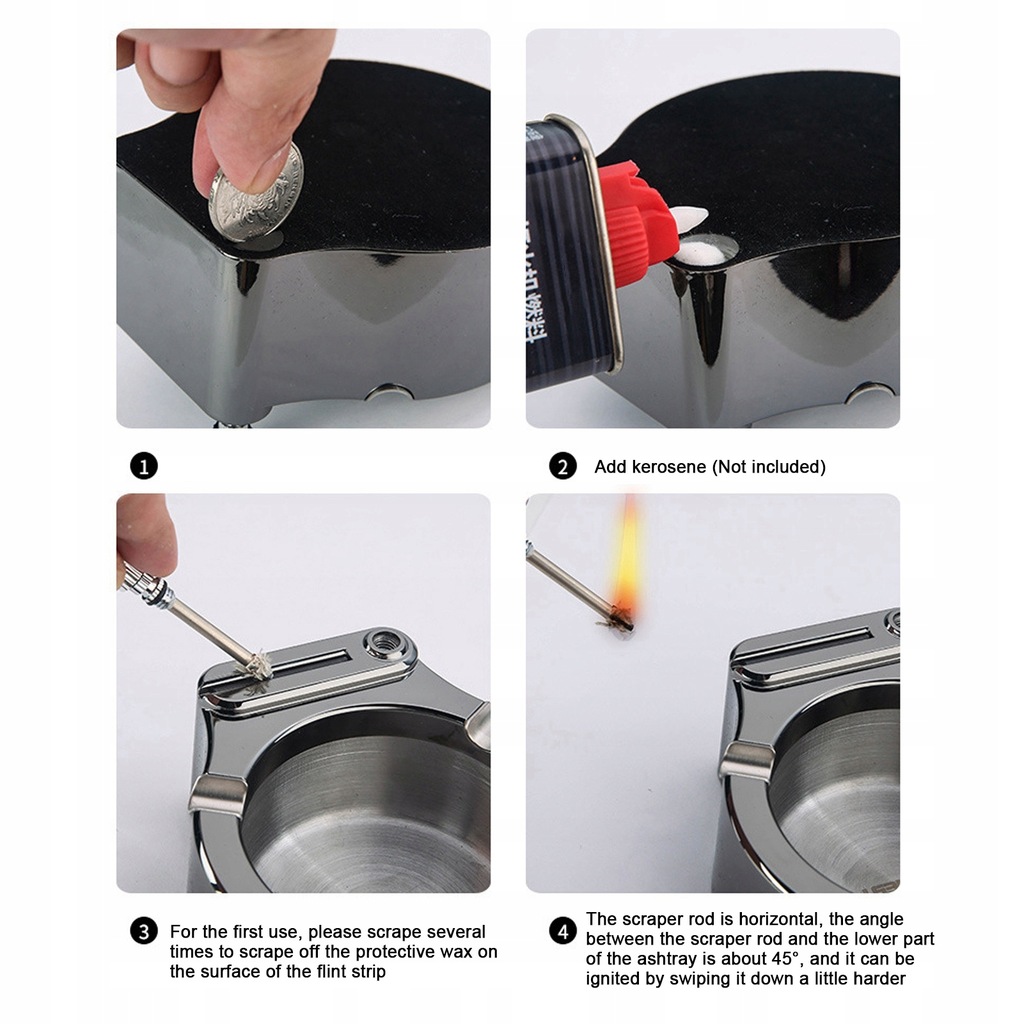 фото №15, Пепельница ze нержавеющая сталь нержавеющей с функция прикуривателя do zapałek do