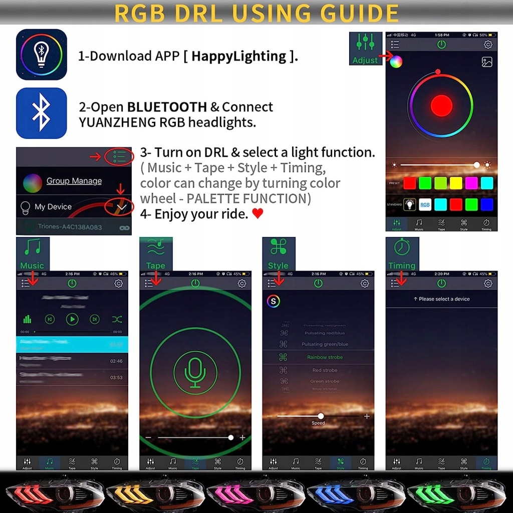 Купити Ford mustang 2018-2023 фара ліхтарі  передні rgb led vland комплект