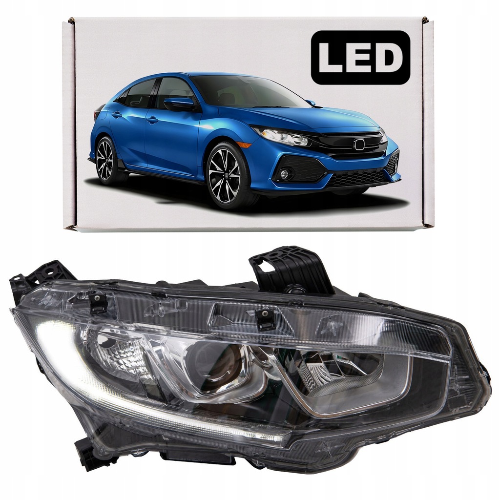 фото №1, Honda civic x хэтчбек 2016-2019 лампа передняя led правая 33100tbaa01