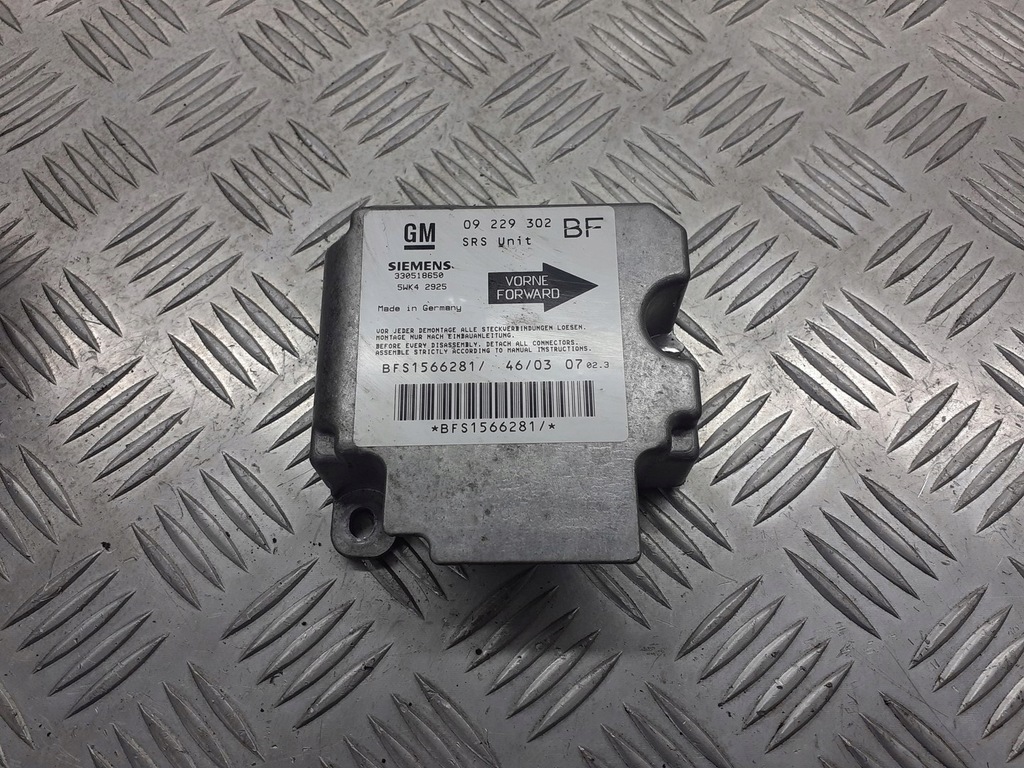 фото №1, Модуль подушка безопасности opel astra g 09229302