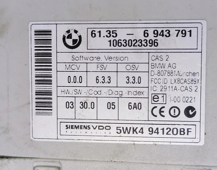 фото №4, Bmw 1 e81 e82 e87 модуль блок управления cas 6943791