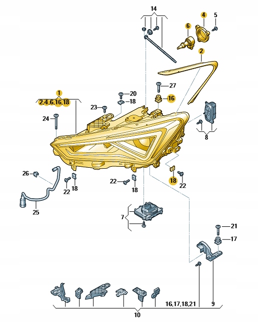фото №1, Фара діодна led правий seat /cupra leon оригінальний номер 5fb941774