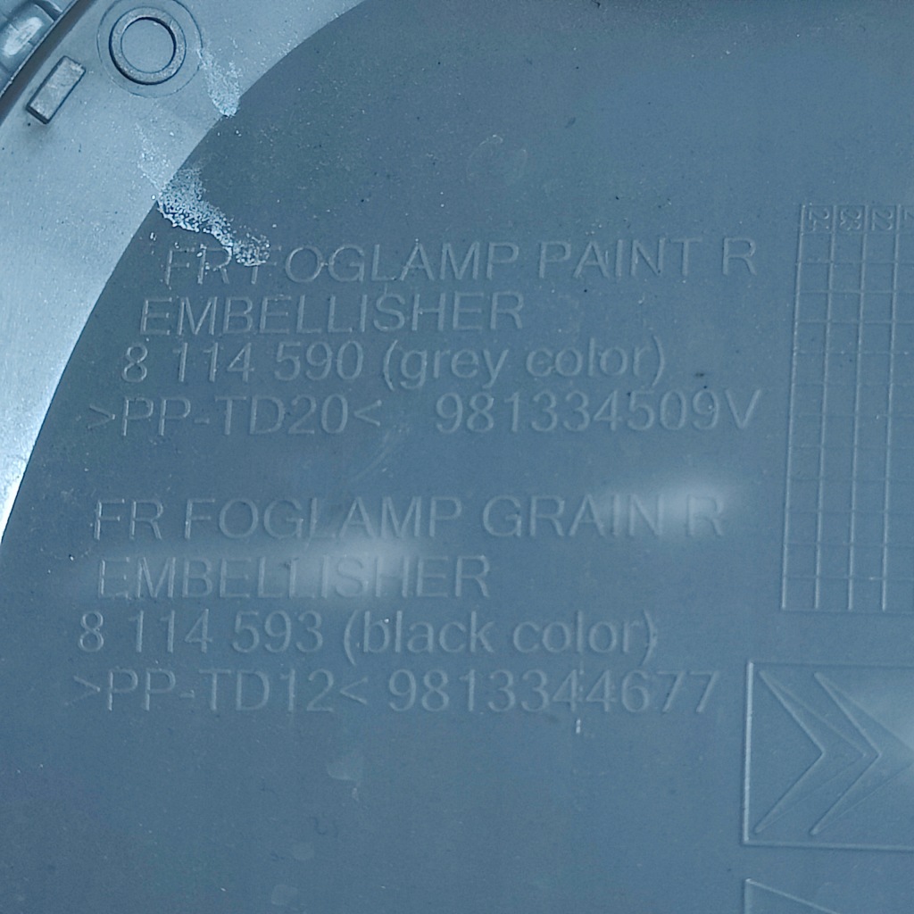 фото №6, Citroen c3 iii рамка противотуманной фары бампера перед правая левая