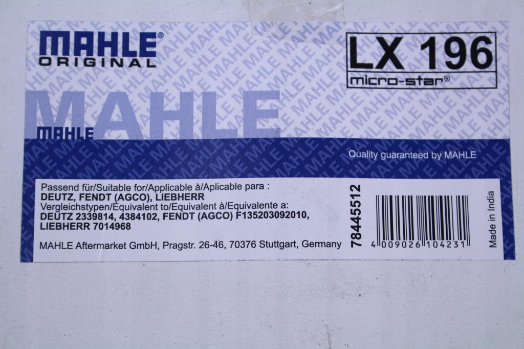 Фильтр воздуха lx196 mahle fendt farmer Доставка