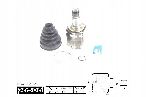 фото №1, Pascal набір шарнір привідний toyota camry 2.4 vv