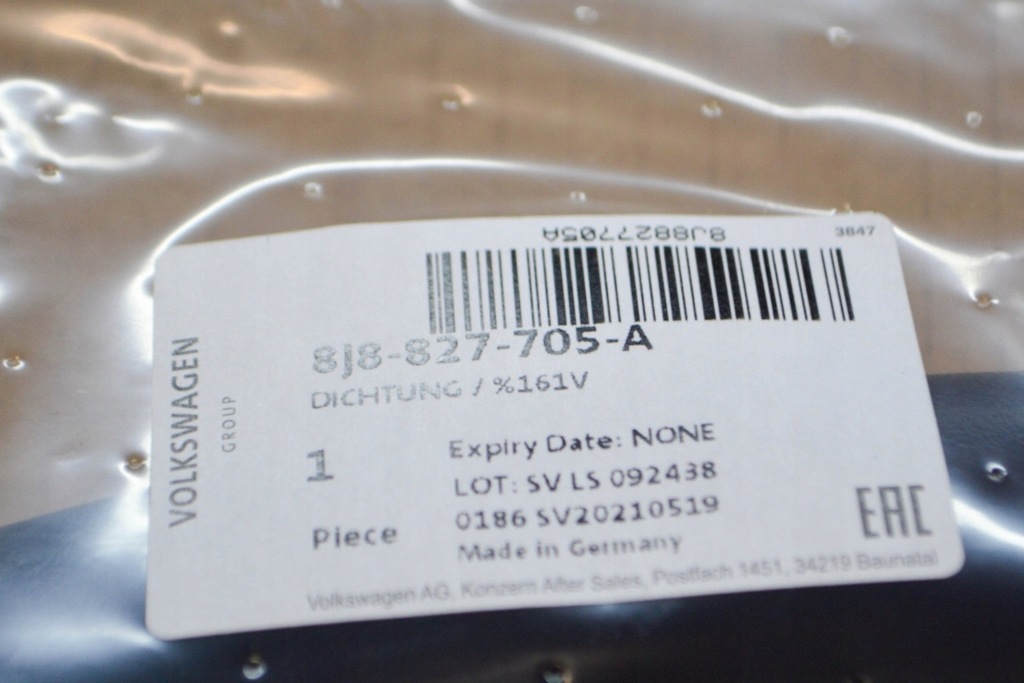 фото №8, Audi tt 8j coupe прокладка задній кришки nowa оригінальна 8j8827705a