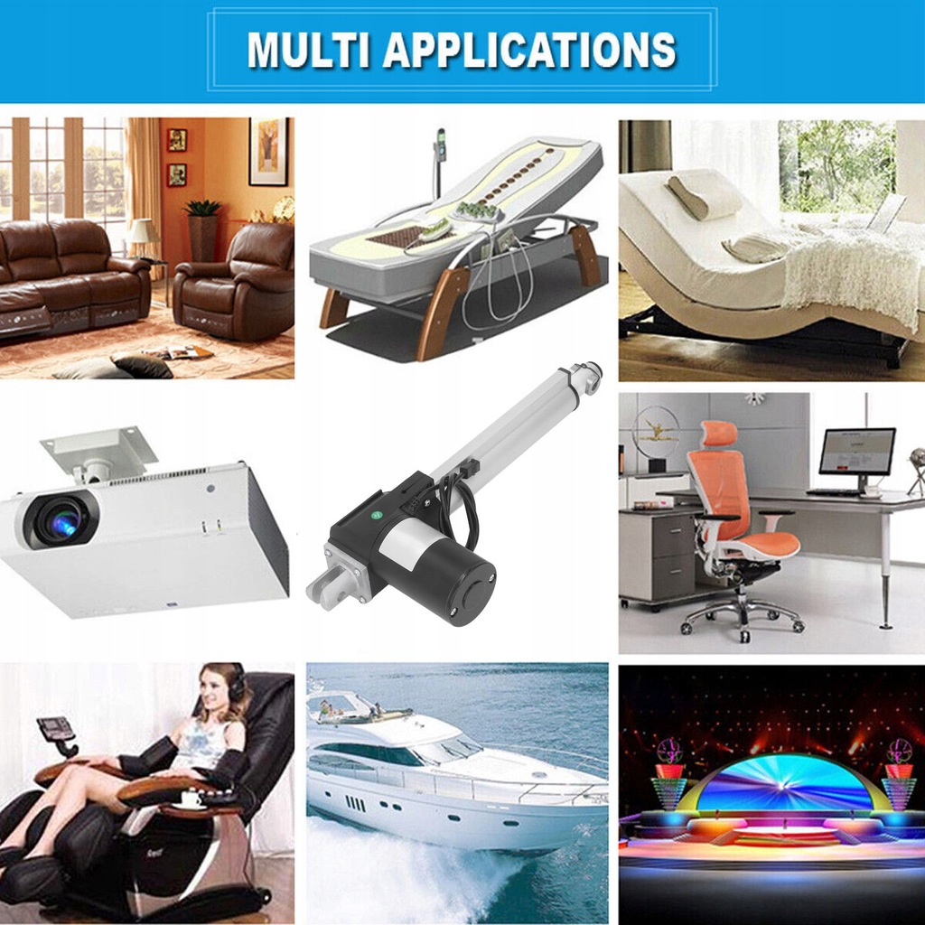 фото №15, Електричний привід лінійний 12 v, хід 200 mm, двигун циліндра liniowego