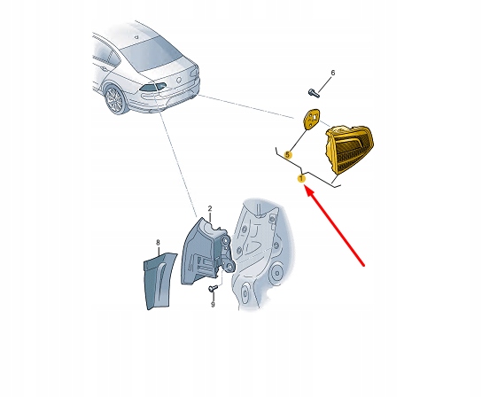 фото №1, Skoda enyaq iv rear inner правый сторона задняя дверь задний фонарь 5le945308c