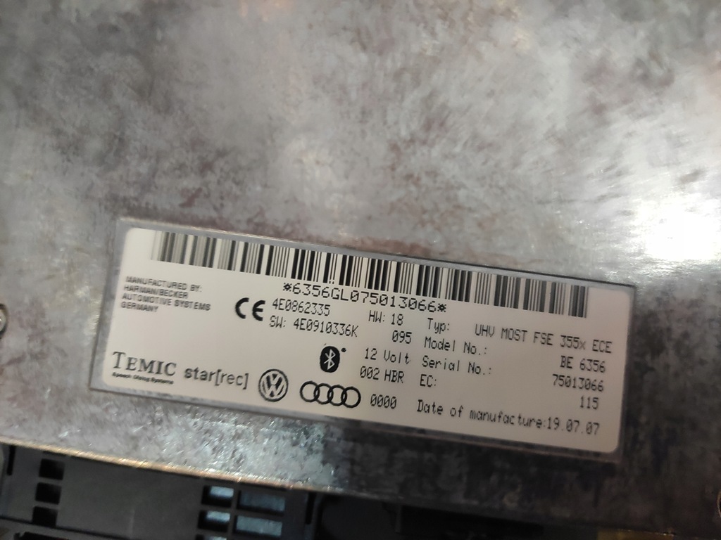 фото №5, Audi q7 4l 4.2 tdi модуль блок керування bluetooth 4e0862335