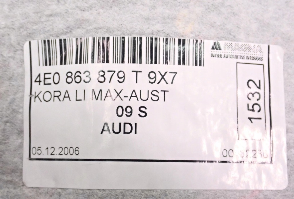 фото №14, Обшивка багажника левая audi s8 a8 d3 4e0863879t 9x7