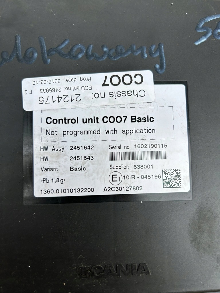 фото №2, Координатор ecu coo7 scania r euro 6