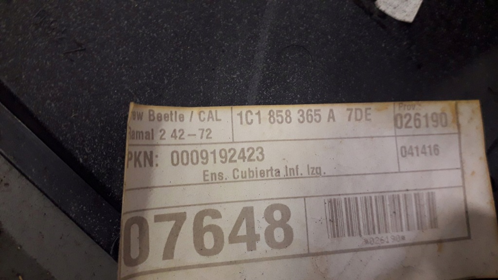 фото №8, Захист pod кермо 1c1858365 vw new beetle 1c1858365a