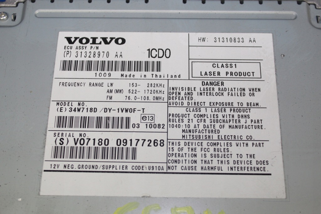 фото №2, Volvo s60 ii v60 xc60 радио проигрыватель считыватель cd