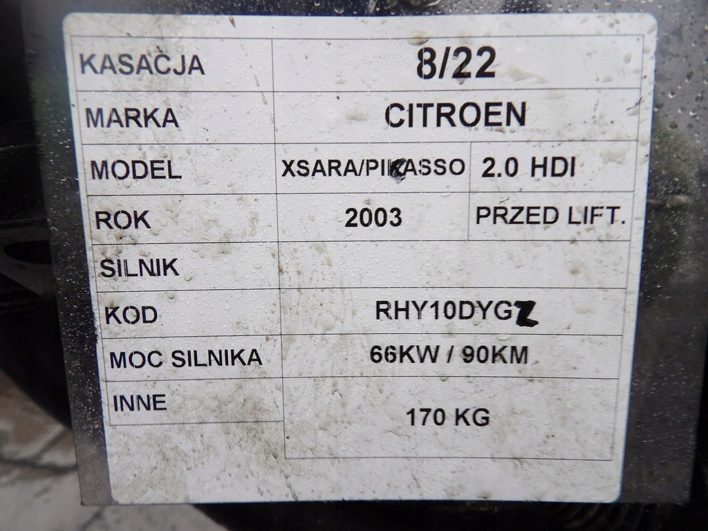 фото №5, Двигатель citroen xsara picasso 2,0 hdi rhy10dygz