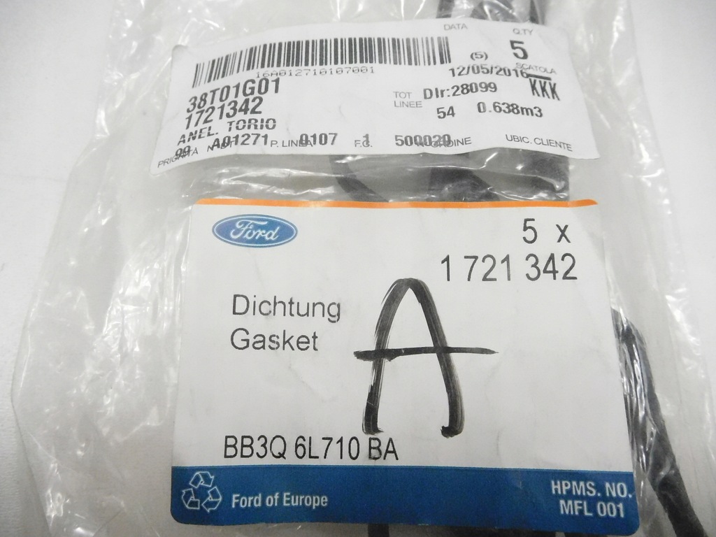 фото №8, Прокладка радиатора масла 2.2 3.2 duratorq ford ranger оригинальный номер 1721342