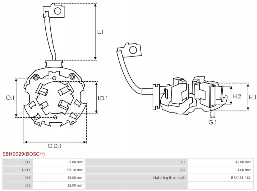 Кронштейн, щетки углеродный as-pl sbh0029 bosch Цена