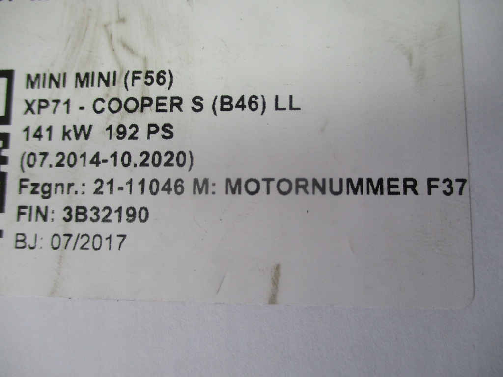 фото №7, Двигун двигун mini f56 f57 2,0it b46a20a kompletny