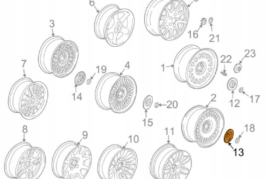 Купити Bmw 7 e38 заглушка ступиця колеса алюмінієвий 36131182205 1182205 1999