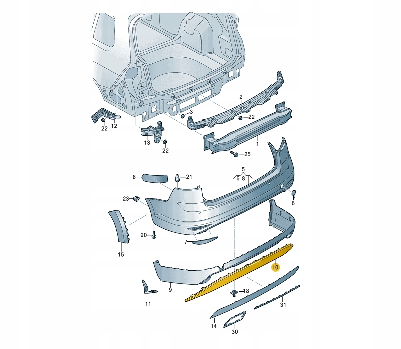 фото №2, Накладка спойлер бампера диффузор vw golf vii r