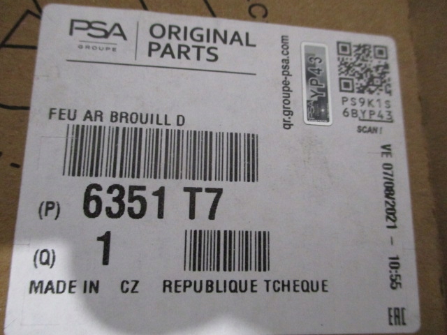 фото №9, C4 coupe лампа противотуманная правая задняя nowa 6351t7