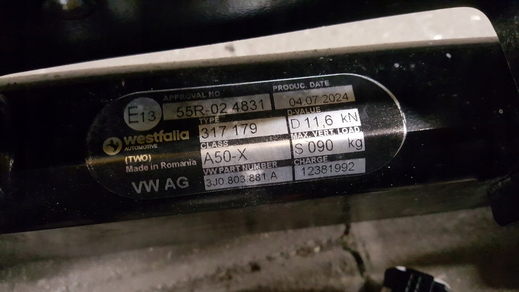 фото №7, Hak буксирувальний vw passat b9 kombi 3j0803881a