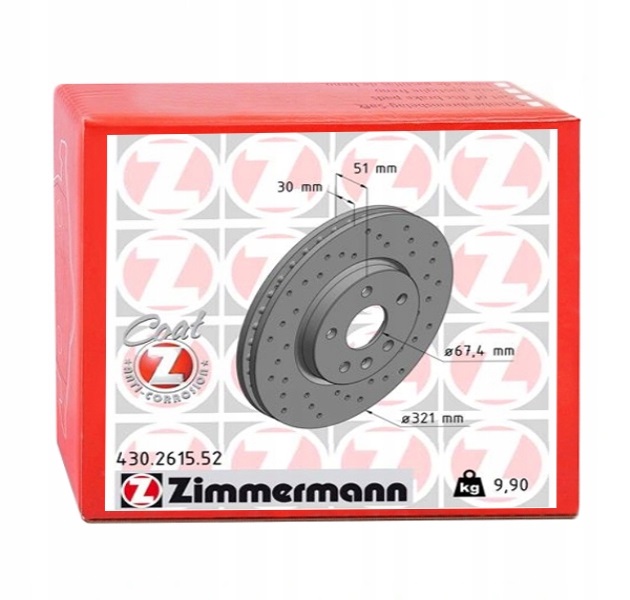 фото №1, Zimmermann 430.2615.52 диск тормозная