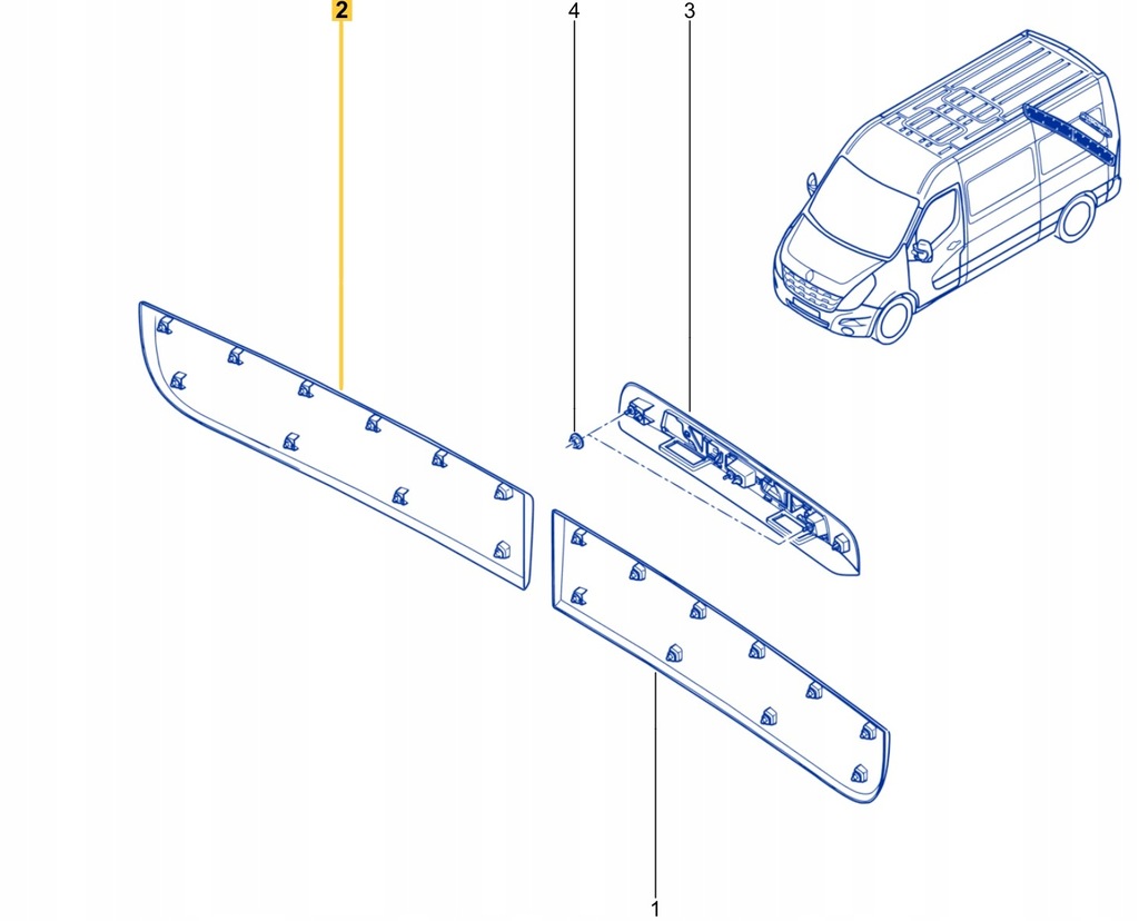 фото №12, Nowa оригінальний номер молдинг двері правий задня renault master iii 908520001r