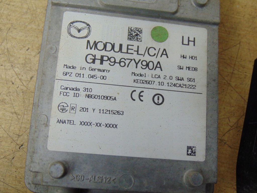 фото №11, Модуль радар левый задняя mazda 6 gj 2012- ghp9-67y90a