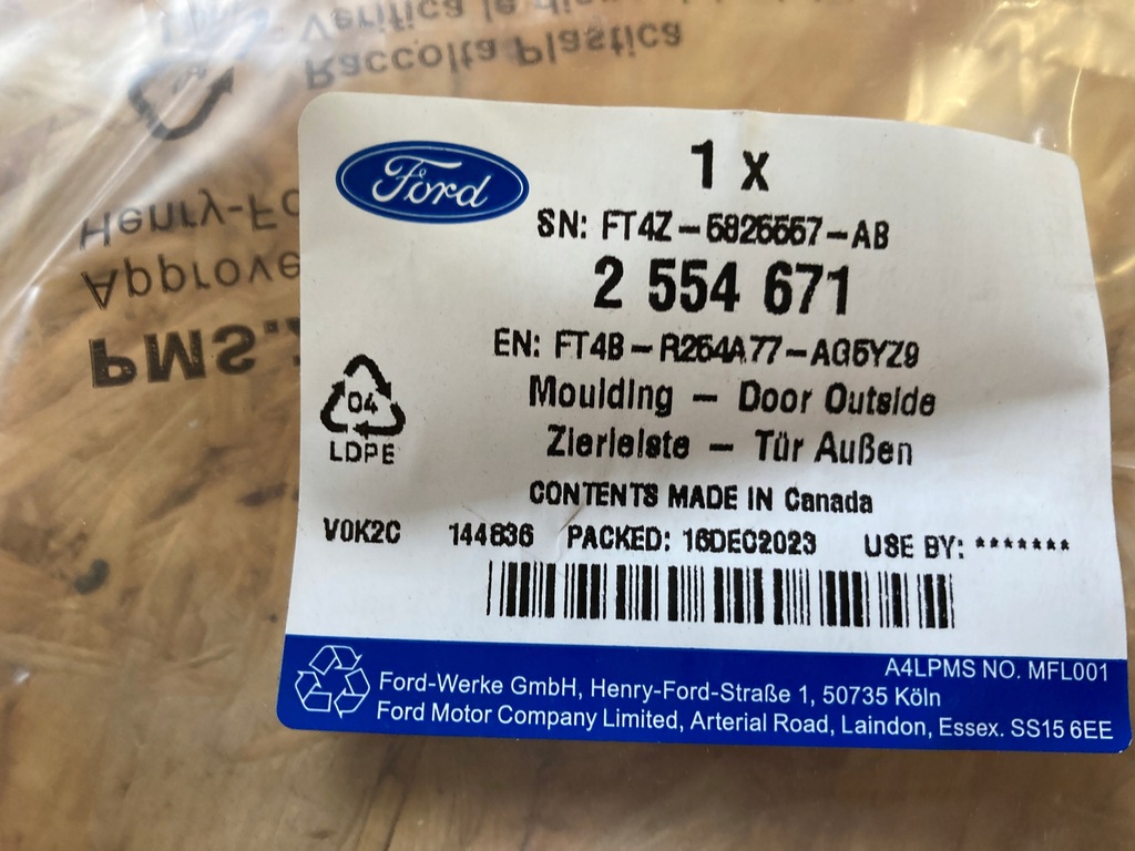 фото №10, Ford edge молдинг na двері задні ліва orygi.