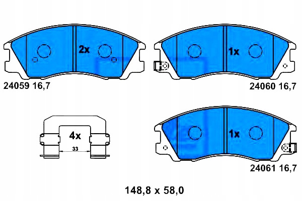 фото №1, Ate комплект гальмівних колодок ham. перед hyundai terracan 2.