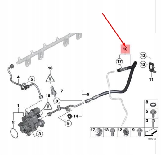 Bmw 3 e90 fuel шланг 13537594825 7594825 oem Цена