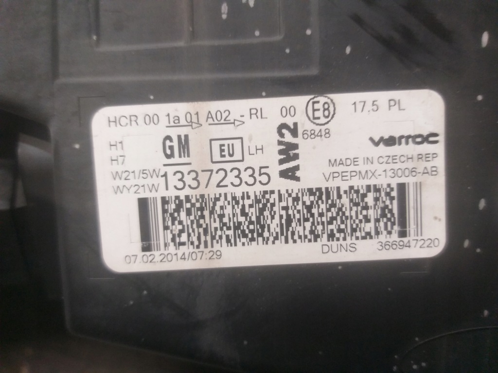 фото №5, Лампа перед левая opel meriva b lift 13372335