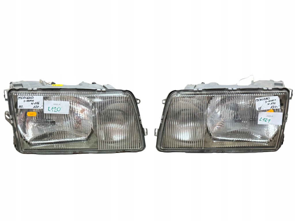фото №1, Комплект фара левый правый перед mercedes s-klasa w126 anglik
